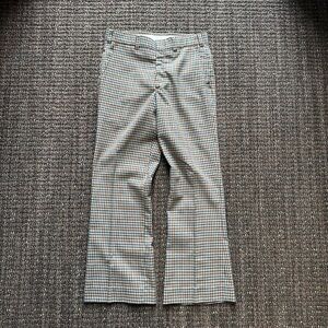 1970s True Vintage Gingham Flare Bootcut Multicolor Pants Size 12